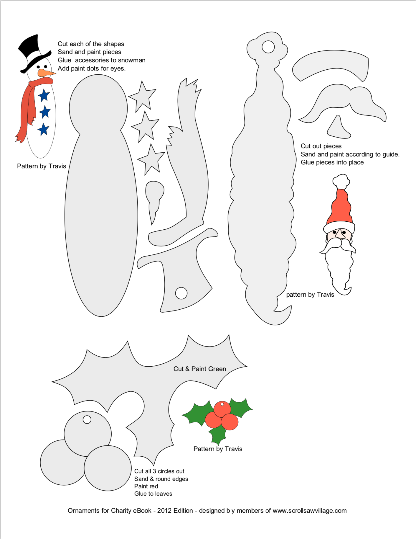 Ornaments For Charity - eBooks - Scroll Saw Village for Free Printable Christmas Scroll Saw Patterns